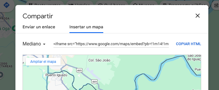 Compartur - insertarun mapa - Google maps