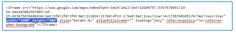 Código iframe de google maps